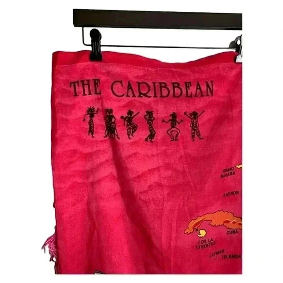 The Caribbean Sarong with Fish Divers Map Swim Wrap Sarong Island Expression - Picture 5 of 7